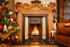 Holiday Fireplace Scene - Raleigh NC - Mr. Smokestack Chimney Service