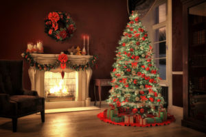 Holiday Fireplace Setting - Raleigh NC - Mr. Smokestack Chimney Service