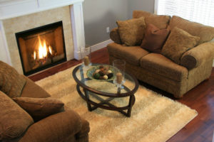 gas fireplace in traditional living room 