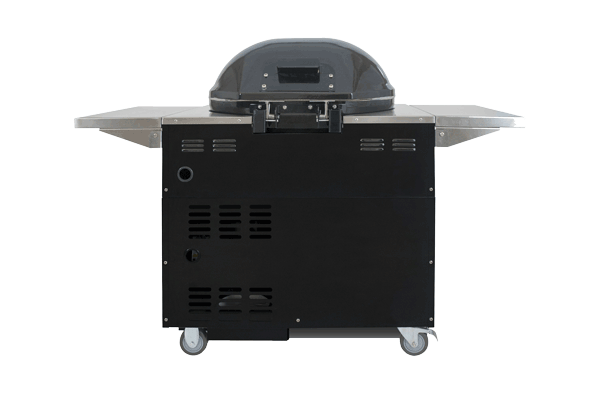 back view of primo oval g 420 gas grill