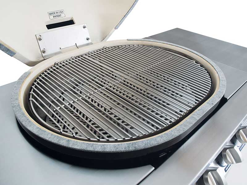 Inside view of primo oval G 420 Gas Grill 