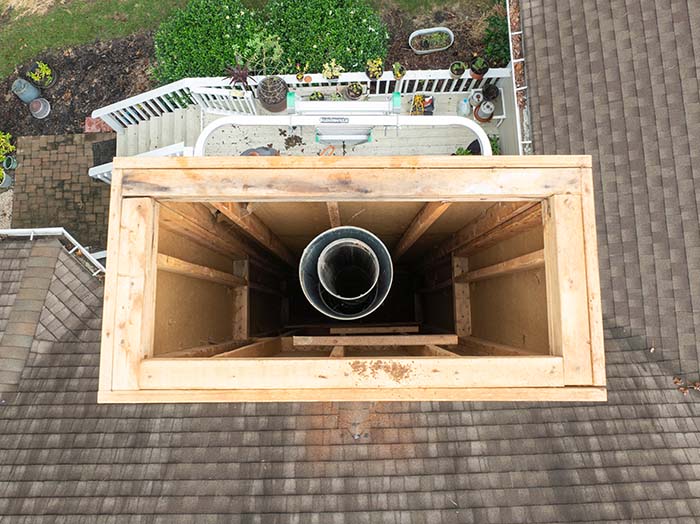 Mr Smokestack. - Original image of top view of chimney top view of chimney without cover